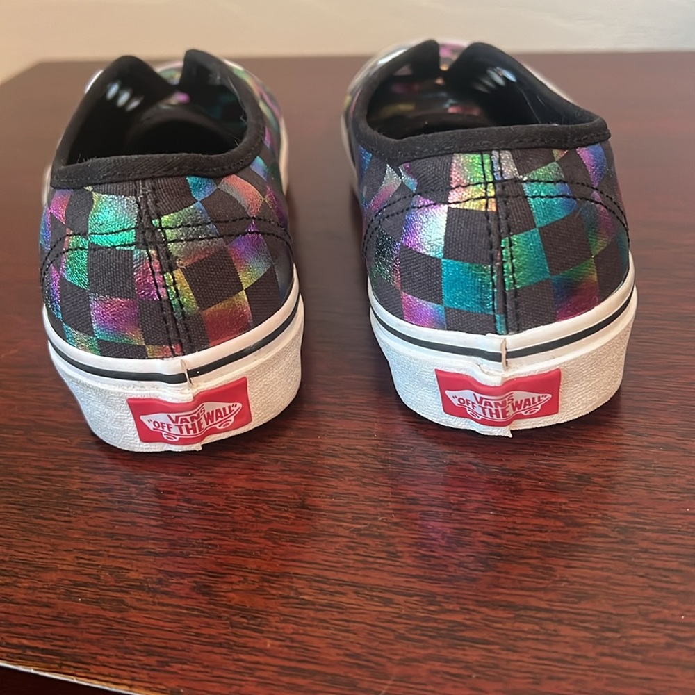 🎯VANS•METALLIC CHECKERBOARD LOW TOP LACE UP•SIZE M4|W5.5|EUR35 - Picture 7 of 15
